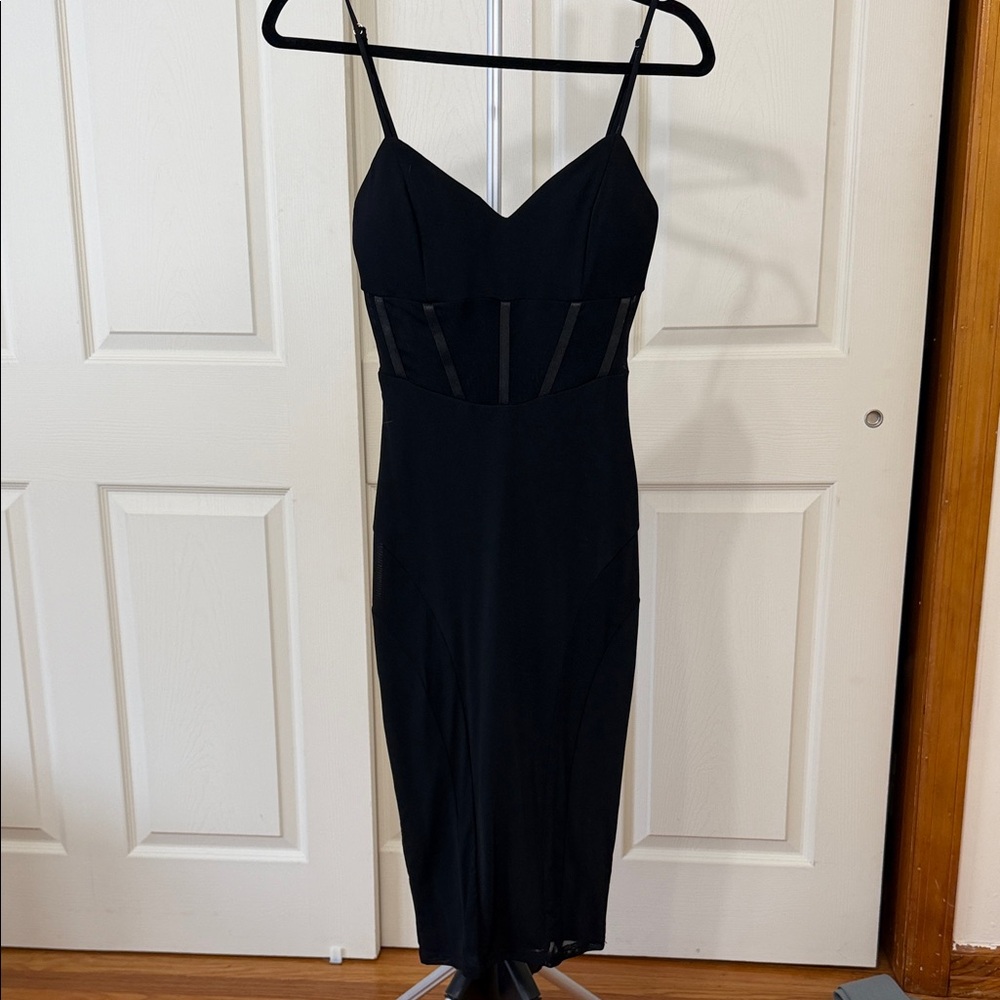 Privy Black Midi Dress